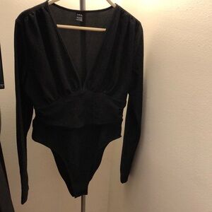 SHEIN Women’s Bodysuit Shimmery top Evening Wear Night Out bodysuit size L